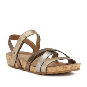 NEW ROS HOMMERSON women's pool sandal in metallic multi leahter